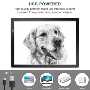 Rechargeable A4 Wireless LED Tracing Light <b>Box</b> Battery Powered Light Pad for Tracing Portable Light Board - Product Image 2