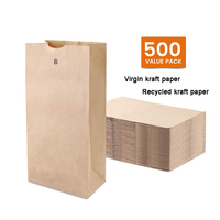 Sacs à provisions en papier kraft Sacs d'épicerie SOS en vrac pour le déjeuner Sacs à emporter