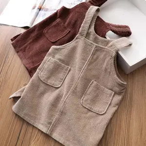 Ivy40155A Winter 2020 Kids Meisjes Corduroy Jurk Schattige Baby Meisjes Algehele Jurk Ontwerp