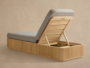 Muebles <span class=keywords><strong>de</strong></span> Jardín Modernos y Lujosos para Piscina y Patio, Tumbona <span class=keywords><strong>de</strong></span> Teca Resistente - Product Image 4