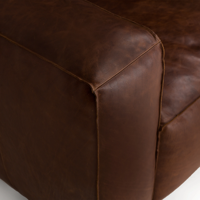 Canapé trois places en cuir marron de qualité supérieure, style confortable, rembourrage carré, pour la décoration de la pièce ou comme meuble de salon