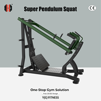 Machine à Squat Inclinée avec Bras Longs, Coussinets d'Épaule, Plateformes de Repose-Pieds Séparées et Poteaux de Poids Latéraux pour Salles de Sport Commerciales