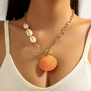 Gargantilla de concha de mar bohemia de verano Popular, collar de cuentas de arcoíris, collar de cuentas de cristal de playa, regalo para mujeres y niñas - Product Image 3