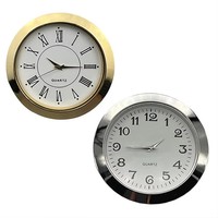 Mini horloge insérer mouvement à Quartz 55MM tête d'horloge ronde accessoires incrustés artisanat montre tête horloges