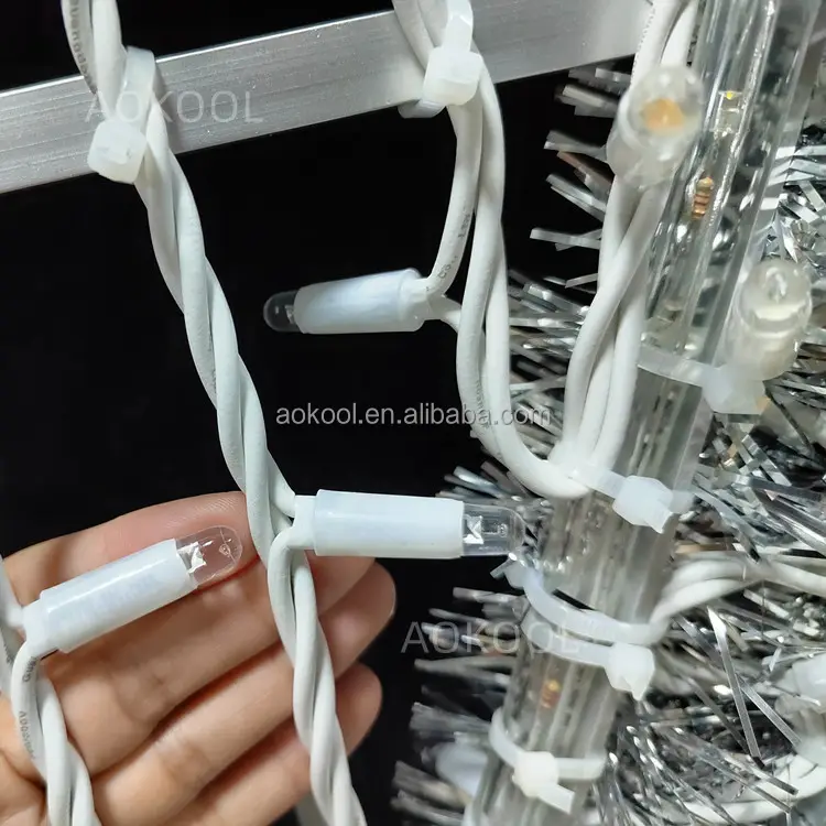 Rubber Cable Waterproof LED String lights Custom Color Christmas Fairy lights