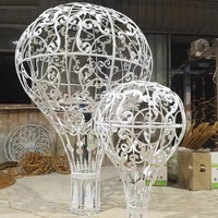 Ballon à air chaud en fer de haute qualité, blanc et or, décoration de fête de mariage, décoration de scène romantique, toile de fond