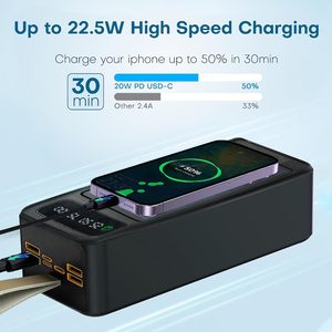 Sạc dự phòng năng lượng mặt trời 50000mAh hai cổng <span class=keywords><strong>USB</strong></span> tích hợp đèn pin, bộ sạc năng lượng mặt trời 100000mAh cho điện thoại - Product Image 2