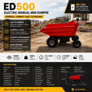 Chariot à main mini pliable pas cher en promotion, livraison gratuite, certifié EPA CE EUR5, chariot basculant léger à deux roues pour ferme, jardin et construction - Product Image 2