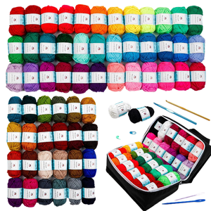 LQ260933INSCRAFT 62 Acrylic <b>Yarn</b> Skeins,2170 Yards for Knitting and Crochet,Includes 2 Hooks,2 Weaving <b>Needles</b>,10 Stitch - Product Image 1