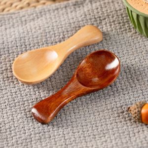 Petite cuillère en bois de style japonais classique pour crème glacée, poudre de lait, assaisonnement, sel, miel, café, thé, finition polie miroir - Product Image 2