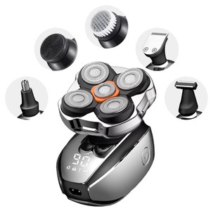 5 in 1 Bald <b>Head</b> Hair Trimmer Shaver Kit Beard <b>Razor</b> 8D Cordless IPX7 Waterproof Portable Electric Shaver Body Use Grooming Kit - Product Image 1