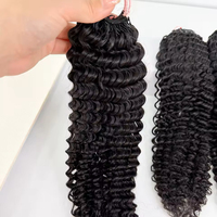 Extensions de cheveux humains vierges Afro Kinky Curly pour tressage au crochet, pré-séparées, effet plume, invisibles, sans nœuds, haute qualité