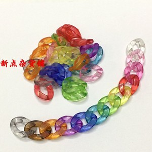 ห่วงโซ่อะคริลิกใสหลากสี ขนาด 17x23 มม. สำหรับทำเครื่องประดับ DIY พวงกุญแจ สายคล้องแว่นตา ประกอบเป็นชิ้นส่วนต่อเนื่อง - Product Image 1
