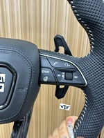 Volant en carbone semi-perforé avec bouton de démarrage R8 et sélecteur de mode de conduite pour Audi A3 A4 A5 A6 C7 C8 Q3 Q5 Q7 4L SQ5 SQ8 TTRS