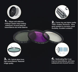 Set Filter lensa 3 dalam 1, 49MM, 52MM, 55MM, 58MM, 62MM, 67MM, 72MM, <span class=keywords><strong>77MM</strong></span> UV + <span class=keywords><strong>CPL</strong></span> + FLD, dengan tas untuk lensa kamera Pentax - Product Image 5