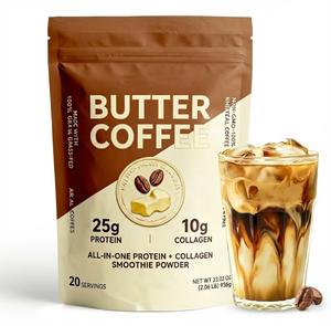 Poudre de café glacé riche en protéines, <span class=keywords><strong>sans</strong></span> <span class=keywords><strong>sucre</strong></span>, Keto, avec champignons et collagène, mélange instantané pour <span class=keywords><strong>boisson</strong></span> énergétique et supplément - Product Image 1