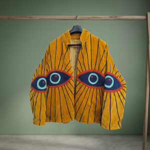 Elegante Chaqueta de Terciopelo Bordada RUDRANSH FASHIONS con Cuello Mandarín y Mangas Largas, Tallas Grandes para Adultos, Conjuntos Festivos de Primavera - Product Image 1