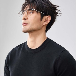 T-shirt décontracté pour homme à col semi-montant, manches courtes, perlé, respirant, anti-humidité, rafraîchissant, couleur unie, en polyester et soie glacée, OEM - Product Image 4