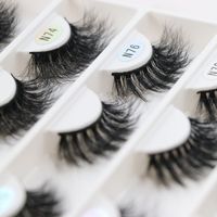 Faux cils en vison synthétique 3D faits à la main en gros, bande complète, cheveux synthétiques, bande en coton noir, longueur naturelle, marque privée