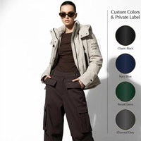 Veste matelassée à capuche pour femme, personnalisable, chaude, respirante, coupe-vent, avec logo imprimé, 200g-250g, manches longues, tissu polyester