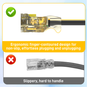 3 FT 12 Gauge SJTW Nema Outdoor Extension <strong>Cord</strong> 5-Outlet 15A <strong>Light</strong> Indicator Flexible IP65 Heavy Duty Waterproof Yellow - Product Image 4