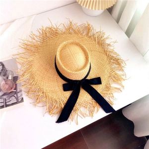 หมวกสานฟางราฟเฟียทำมือ พิมพ์โลโก้ได้ตามต้องการ ขายดี ราคาถูก สำหรับผู้หญิง หมวกปีกกว้างสำหรับฤดูร้อนและชายหาด - Product Image 1