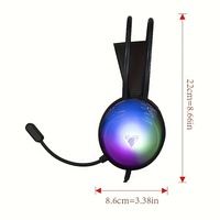 Headset Gaming USB RGB 7.1 dengan Peredam Kebisingan, Headphone Gamer USB Berkabel dengan Mikrofon untuk Musik & Bermain Game