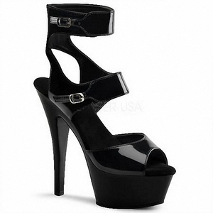 Negro 6 pulgadas Pole Dance Platform Sexy Fetish <span class=keywords><strong>Striptease</strong></span> 15cm Retro T-stage Model <span class=keywords><strong>Show</strong></span> Party Sandalias de tacón alto de moda madura - Product Image 1
