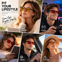 Lunettes d'ordinateur à verres ambrés, anti-lumière bleue, pour le jeu, la lecture, le travail, la conduite, l'extérieur, personnalisables OEM