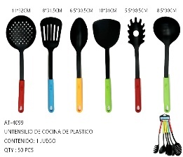 Ensemble d'ustensiles de cuisine 6 pièces, 32 cm, en plastique, lavables au lave-vaisselle, pour usage domestique - Product Image 1