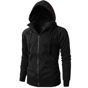 Zipper gray and black men hoodie pull over women's hoodies sweatshirt for women - Product Image 4