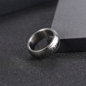 <b>Titanium</b> Steel <b>Ring</b> <b>Men</b> Letter Symbol Rotating Band Fashion Jewelry Gift SA1110 - Product Image 2