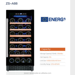 Cave à vin <span class=keywords><strong>encastrable</strong></span> haut de gamme 88L, dégivrage automatique, clé de sécurité, usage domestique et hôtelier, capacité 33 bouteilles, électrique, OEM 90 220 - Product Image 3