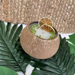 Velas de Cera de Soja en Recipientes de Cáscara de Coco Natural con Mecha de Madera para Bares, Festividades, Diwali, Ramadán, Día del Padre - Product Image 3