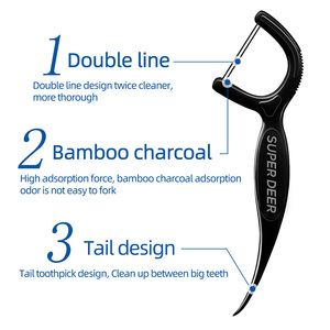 Tre than Vegan Zero chất thải sinh thái thân thiện phân hủy sinh học xỉa dùng một lần bạc hà nha khoa xỉa Picks miệng 50 cái/hộp - Product Image 3