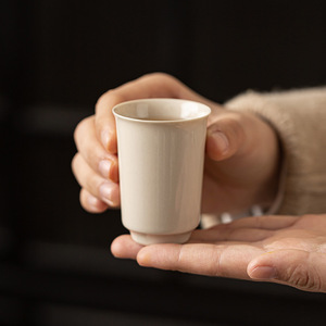Guanlan <b>Tea</b> Wood Ash Ceramic Tasting Cup Porcelain Cylinder Shape Single Cup For Kung Fu <b>Tea</b> <b>Set</b> Home Use - Product Image 3