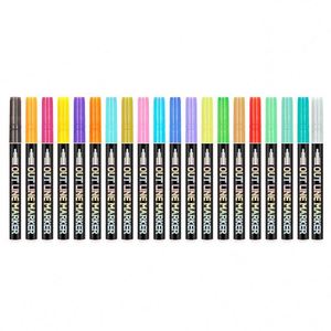 Custom Logo Multicolor Medium Point Art 20 Pcs <b>Colors</b> Glitter <b>Pen</b> Markers for Black Paper - Product Image 3