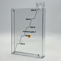Bouteille d'eau simple et transparente en plastique PP plat, écologique, anti-fuite, créative et originale
