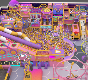 Neon Candy Futuristischer Indoor-Spielplatz-Set Abenteuerpark Buntes Bällebad Rutschen Interaktive Spielstrukturen Metall Kunststoff - Product Image 4