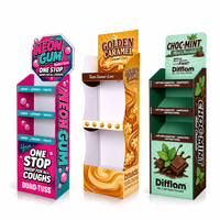 Maßgefertigte POP-Produkt-Verkaufsständer aus Recycling-Karton, Tragbare POP-Up-Süßigkeiten-Verkaufsdisplays, POS-Karton-Bodenständer