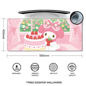 Tappetino per mouse Cartoon <span class=keywords><strong>Hello</strong></span> <span class=keywords><strong>Kitty</strong></span> & My Melody, tappetino per mouse da gioco in gomma con simpatici cartoni animati, tappetino per tastiera e mouse lavabile - Product Image 3
