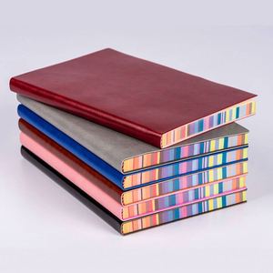 OEM ODM Custom Wholesale A6 A5 B5 Colorful <b>Edge</b> Softcover Rainbow Notebook Office Portable Notepad - Product Image 5