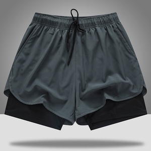 Quần short thể thao nam co giãn nhanh khô 5 inch 2 trong 1 kiểu trơn chất liệu polyester, thích hợp cho CrossFit, chạy bộ, mặc thường ngày và tập luyện - Product Image 5