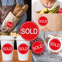Étiquettes rouges épuisées en papier brillant pour la marquage des étagères de magasin