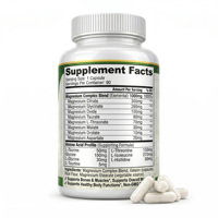 Capsules de citrate de magnésium de qualité alimentaire OEM pour hommes et femmes, magnésium gluconate bisglycinate, commandes personnalisées en gros
