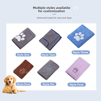 Serviette pour animaux de compagnie personnalisée de luxe en microfibre absorbante, portable, douce, avec logo brodé, lavable à la main, pour chiens et chats