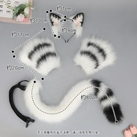 Ensemble de gants et de queue de chat Leton, accessoires de cosplay en peluche pour animaux, pour adultes, unisexe, kit d'accessoires assortis avec des griffes