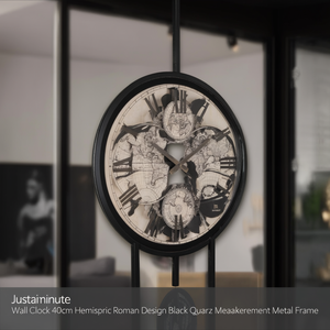 Reloj de pared (40cm) Esférico Romano JUSTAMINUTE Negro 21561 - Product Image 3