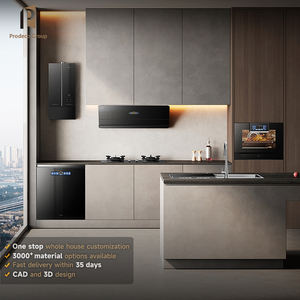 مجموعة خزائن مطبخ من الخشب الصلب بتصميم عصري فاخر، تشطيب خشب الجوز الطبيعي أو البلوط الأبيض بنمط شيكر - Product Image 2