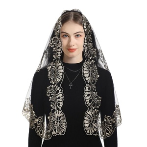 Velo Corto di Qualità con Ricamo a Croce Vintage per Chiesa, per Donne - Product Image 3